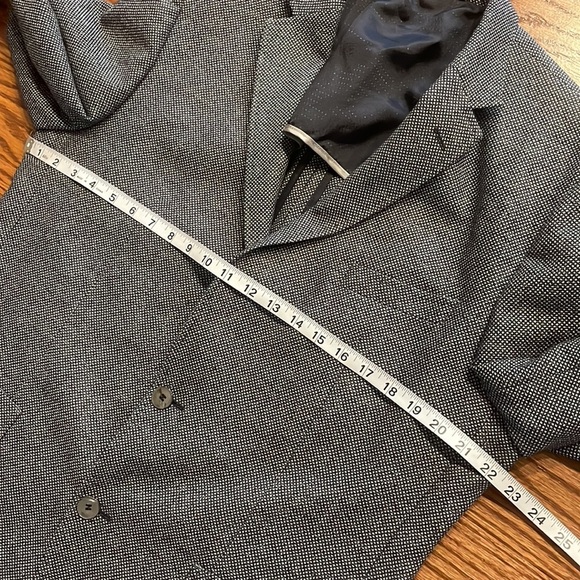HUGO BOSS men’s wool blend sports coat jacket blue gray micro pattern NWOT 44R - Picture 14 of 17